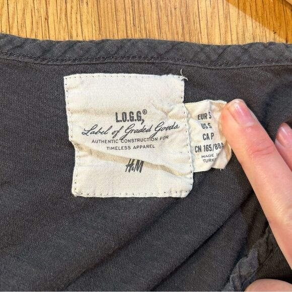 H&M L.O.G.G Gray Small 3/4 Sleeve Y2K Top - Picture 8 of 8
